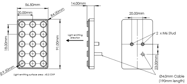 CARTEK FiA 8874-2019 Rectangular Rain Light (Static/Flashing)